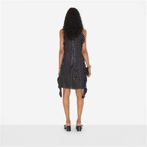 burberry polka dot chiffon dress|Burberry Ruffled Polka Dot Silk Chiffon Dress .